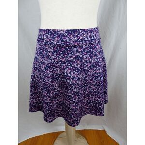 Charlotte Russe Floral Purple Skirt Size L